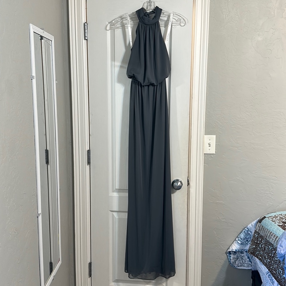 Azazie grey dress fits like 0